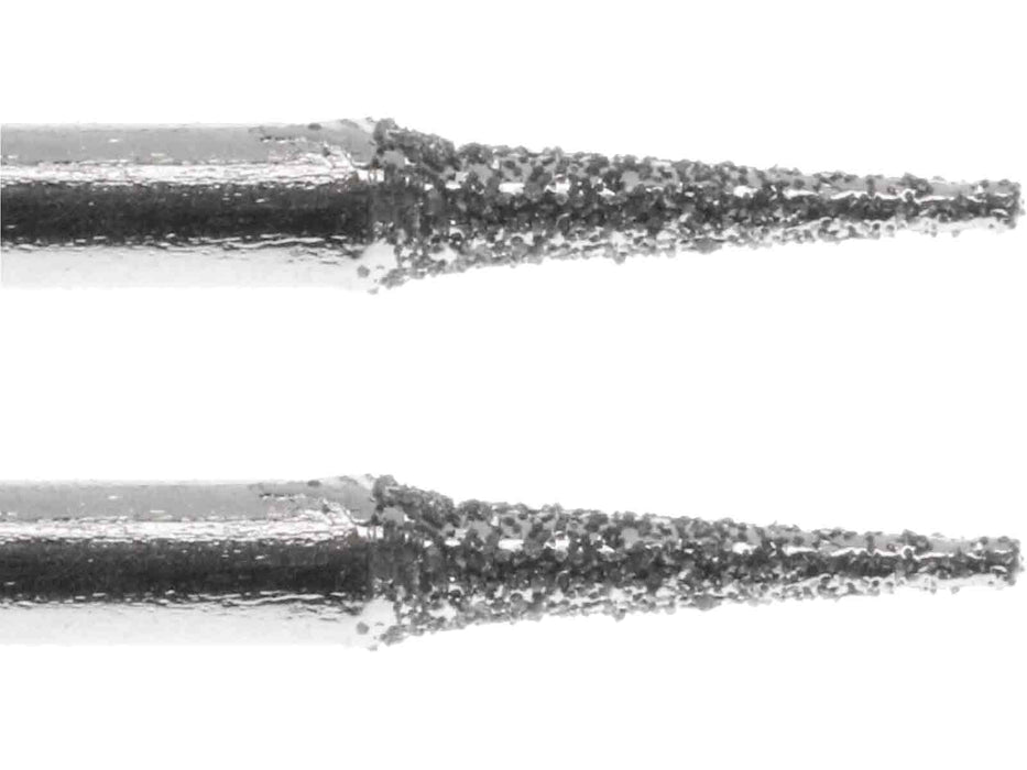 02.4 x 11 mm 80 Grit Cone Diamond Burr - 1/8 inch shank - widgetsupply.com