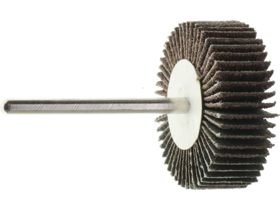 30mm- 1 1/8 inch 080 Grit Flap Wheel, 1/8 inch shank - widgetsupply.com