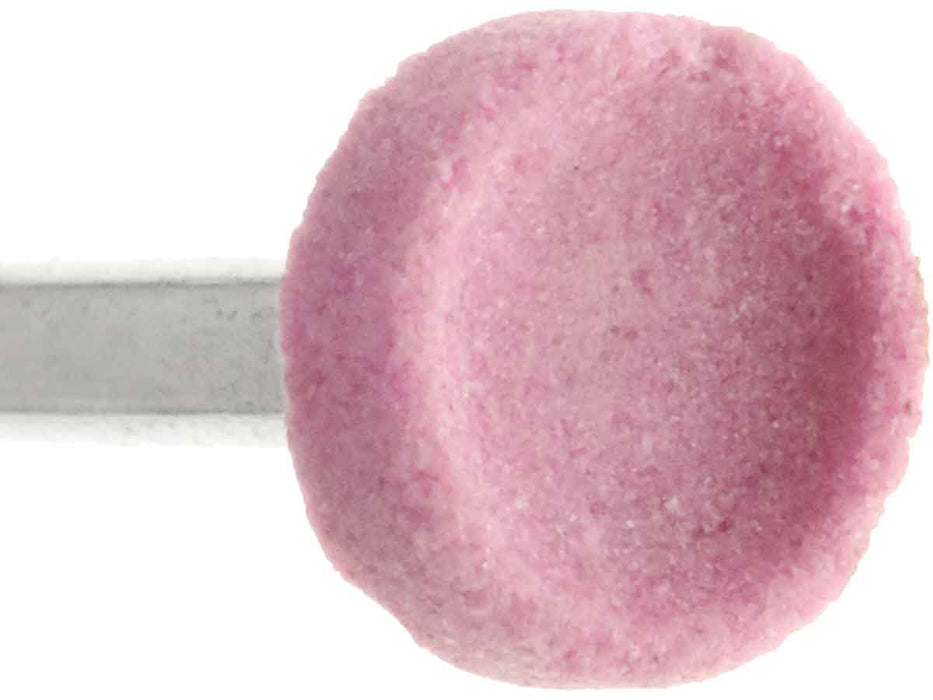 09.9mm - 25/64 x 9/64 inch Pink Grinding Wheel - 1/8 inch shank - widgetsupply.com