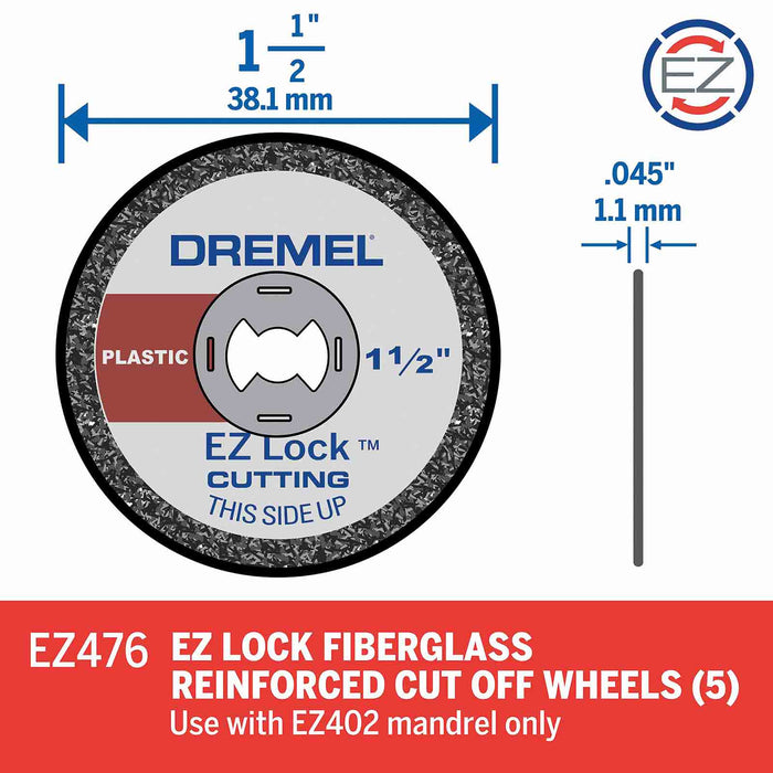 Dremel EZ476 EZ Lock Cut-off Wheels - Cuts Plastic - 5pc - widgetsupply.com