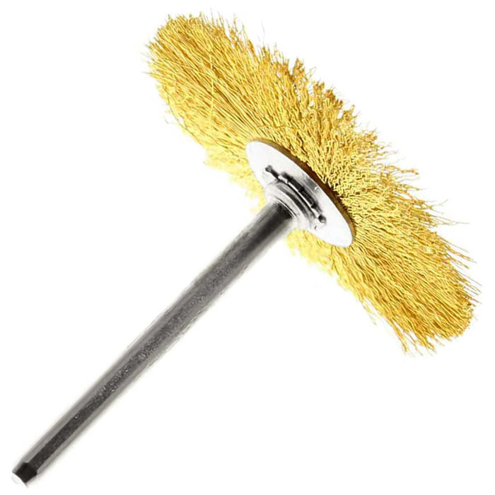 38.1mm - 1.5 inch Brass Wheel Brush - 1/8 inch shank - widgetsupply.com