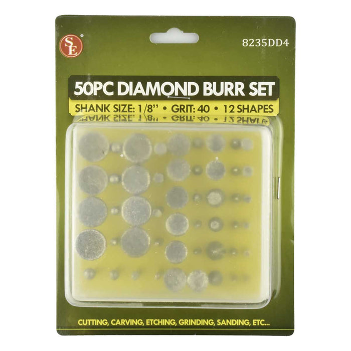 040 Grit Diamond Wheel and Burr Set - 1/8 inch shank - 50pc - widgetsupply.com