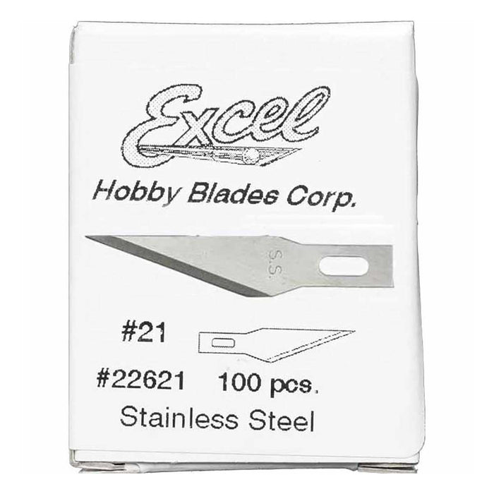 Excel 22621 #21 (11SS) Stainless Steel Knife Blades - USA - 100pc - widgetsupply.com