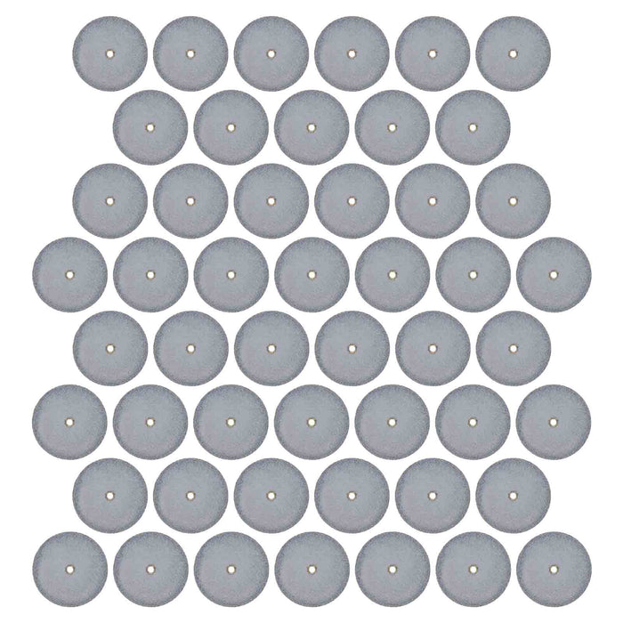 22.2mm - 7/8 x 1/8 inch Grey Heatless Wheels - 50pc - 1/16 inch hole - widgetsupply.com