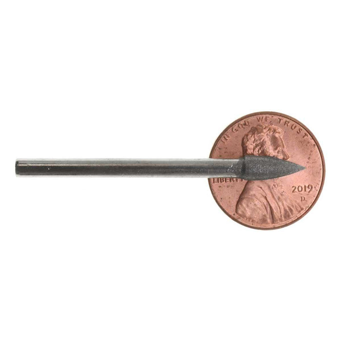 03.9mm - 5/32 inch 600 Grit Flame Diamond Burr - 1/8 inch shank - widgetsupply.com