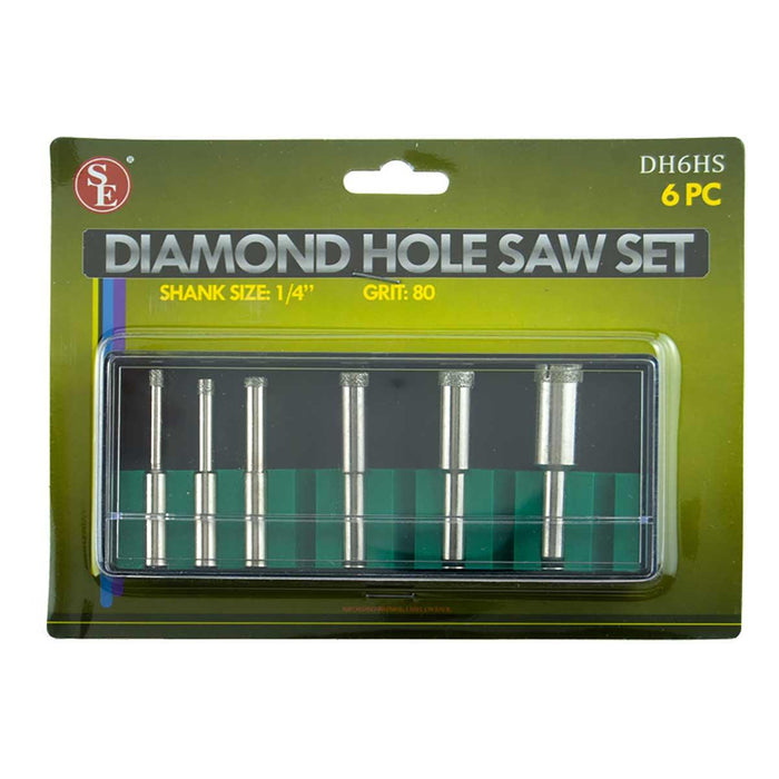 6pc Diamond Hole Saw Set - 1/4 inch shank - widgetsupply.com