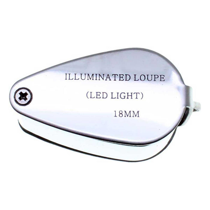 18mm 10x Illuminated Chrome Teardrop Jewelers Loupe - widgetsupply.com