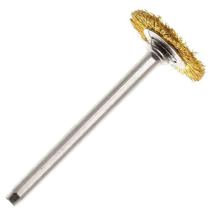 15.9mm - 5/8 inch Brass Wheel Brush - 1/8 inch Shank - widgetsupply.com