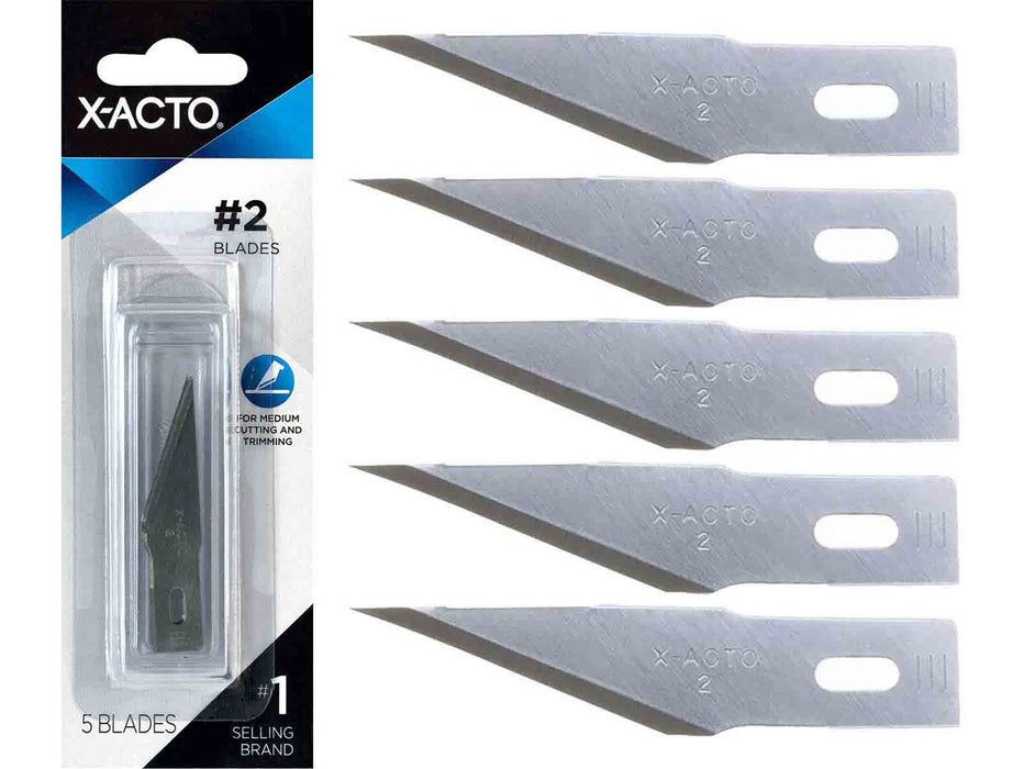 X-ACTO #2 - X202 Large Fine Point Knife Blades - 5 Pack - widgetsupply.com