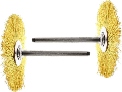 38.1mm - 1.5 inch Brass Wheel Brush - 1/8 inch Shank - 36pc - widgetsupply.com