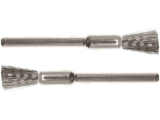 05mm - 3/16 inch Stainless Steel End Brush - 2pc - 1/8 inch shank - widgetsupply.com