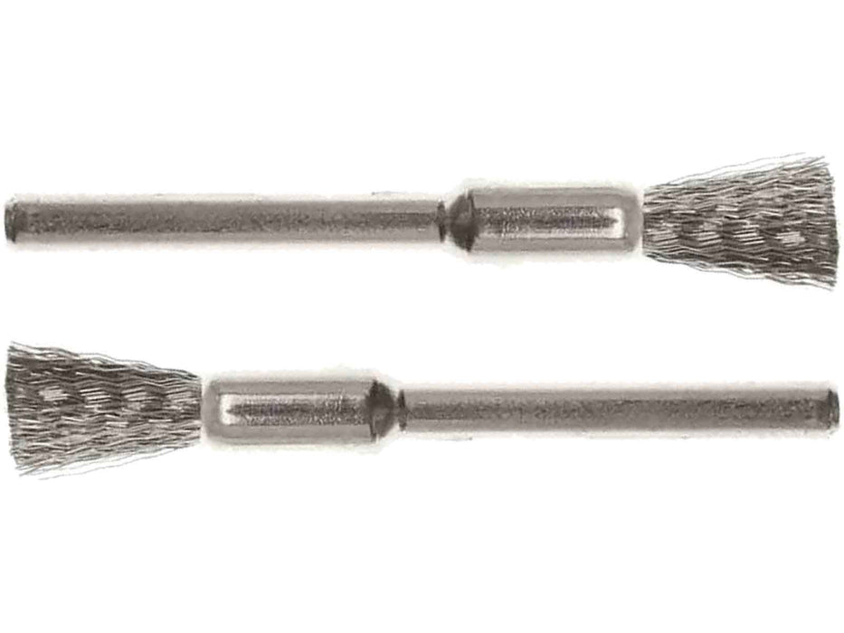 05mm - 3/16 inch Stainless Steel End Brush - 2pc - 1/8 inch shank - widgetsupply.com