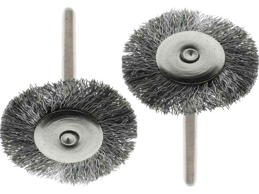 25.4mm - 1 inch Steel Wheel Brush - 1/8 inch shank - widgetsupply.com