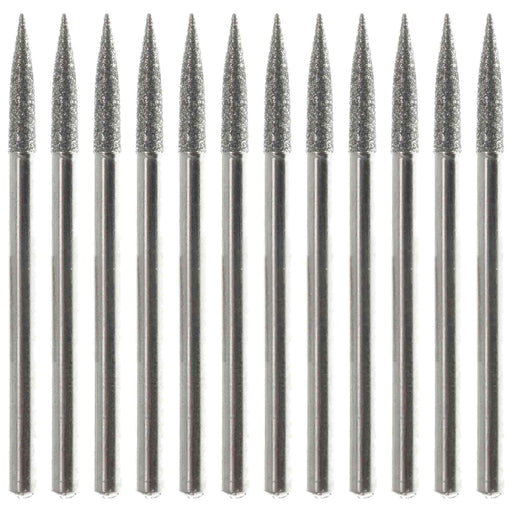 03.2mm - 1/8 x 3/8 inch Flame Diamond Burr - 6pc - widgetsupply.com