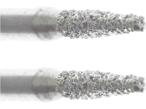 02.4mm - 3/32 x 13/32 inch 150 Grit Flame Diamond Burr - 1/8 inch shank - widgetsupply.com