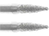 02.4mm - 3/32 x 13/32 inch 400 Grit Flame Diamond Burr - 1/8 inch shank - widgetsupply.com