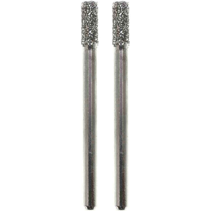 03.7mm 40 Grit Cylinder Diamond Burr - 1/8 inch shank - widgetsupply.com