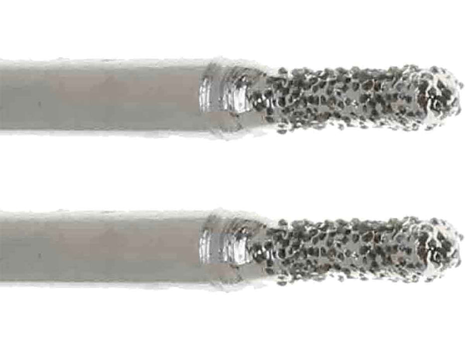 02.1mm 40 Grit Rounded Cylinder Diamond Burr - 1/8 inch shank - widgetsupply.com