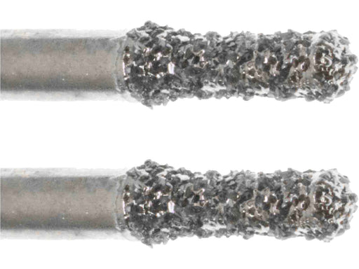 02.6mm 40 Grit Rounded Cylinder Diamond Burr - 1/8 inch shank - widgetsupply.com