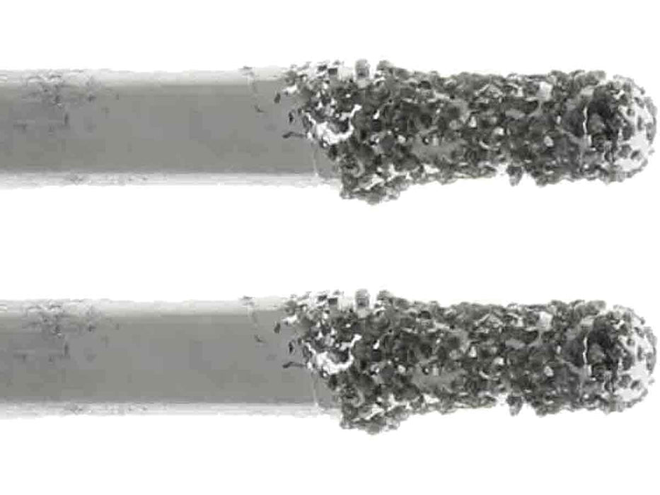 03.2mm 40 Grit Rounded Cylinder Diamond Burr - 1/8 inch shank - widgetsupply.com