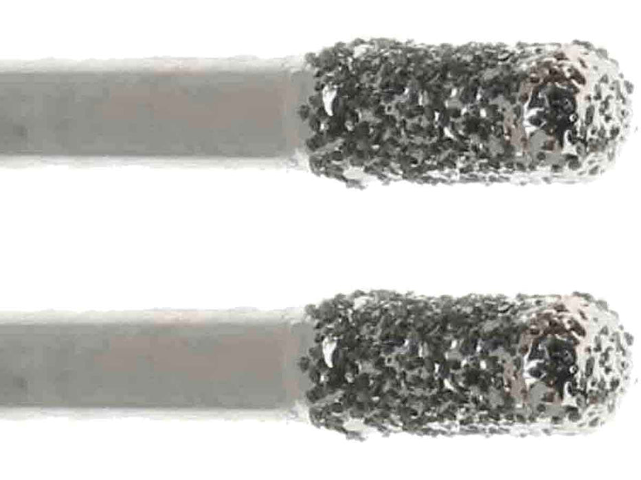 03.9mm 40 Grit Rounded Cylinder Diamond Burr - 1/8 inch shank - widgetsupply.com