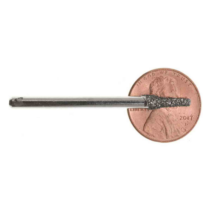 04.0mm 40 Grit Cone Diamond Burr - 1/8 inch shank - widgetsupply.com