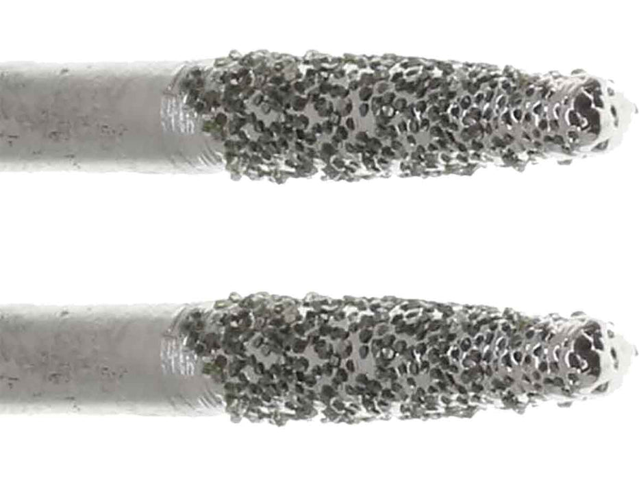 03.2 x 13mm 40 Grit Flame Diamond Burrs - 2pc  - 1/8 inch shank