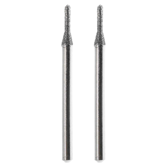 01.9mm 80 Grit Rounded Cylinder Diamond Burrs - 2pc - 1/8 inch shank
