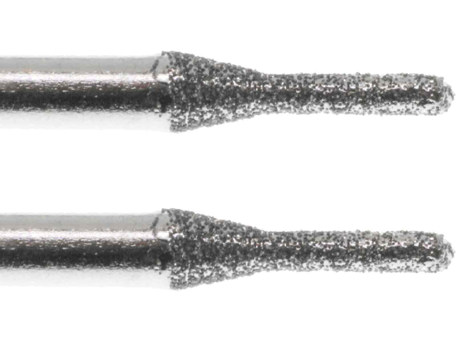 01.9mm 80 Grit Rounded Cylinder Diamond Burrs - 2pc - 1/8 inch shank