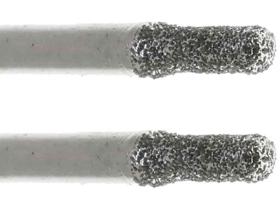 02.8mm 80 Grit Rounded Cylinder Diamond Burr - 1/8 inch shank - widgetsupply.com