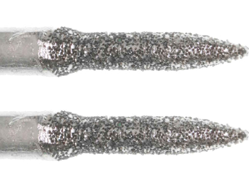 02.3mm 80 Grit Flame Diamond Burr - 1/8 inch shank - widgetsupply.com