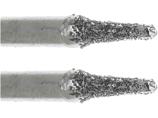 02.4mm 80 Grit Cone Diamond Burr - 1/8 inch shank - widgetsupply.com