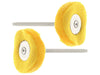 22mm - 7/8 inch Yellow Cloth Buffing Wheel - 1/8 inch shank - widgetsupply.com