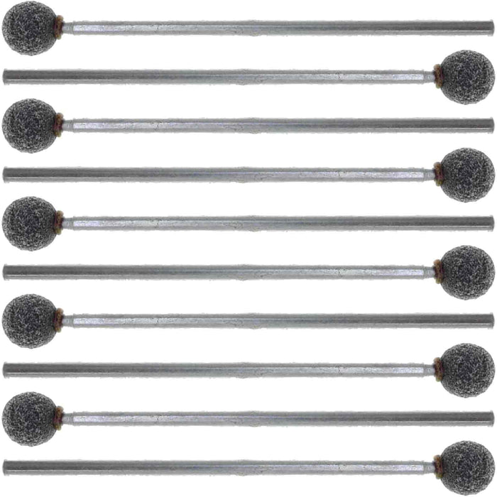 09.5mm - 3/8 inch 100 Grit Grey Round Grinding Stones, USA, 3 inch shank
