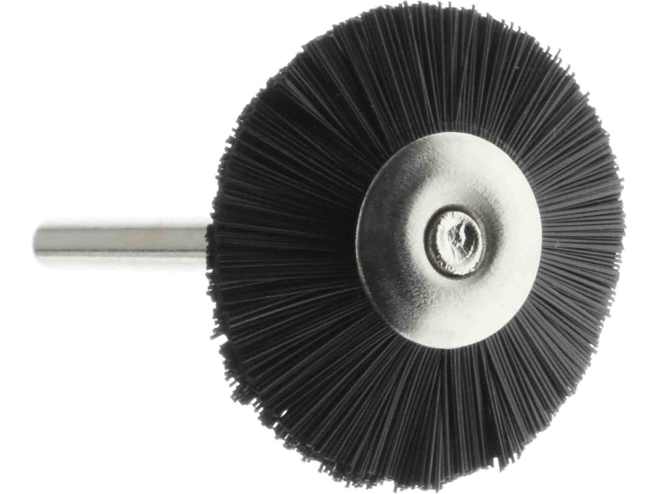 22.2mm - 7/8 inch Black Nylon Wheel Brush - 1/8 inch shank