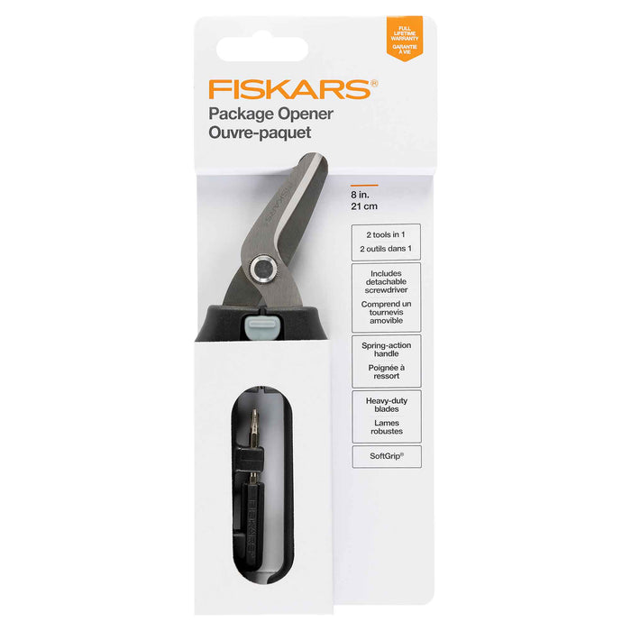 Fiskars 1067273 Package Opener Plus More - Black/Gray - widgetsupply.com