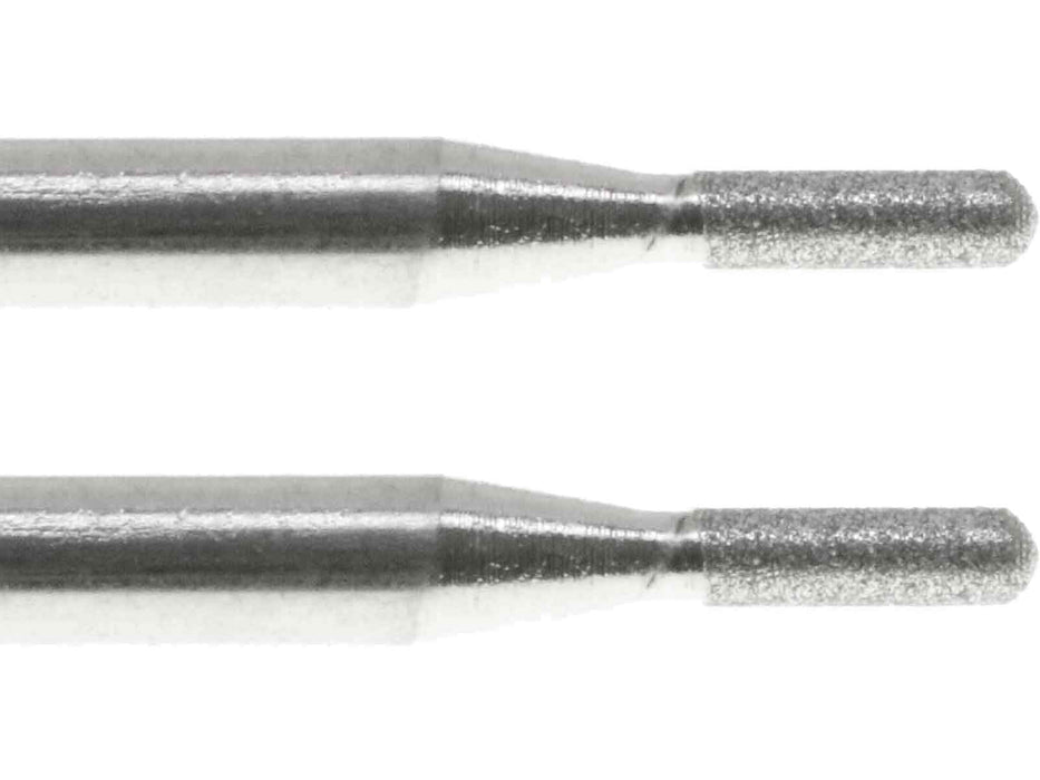 01.8 x 6.6mm 600 Grit Rounded Cylinder Diamond Burr - 1/8 inch shank - widgetsupply.com