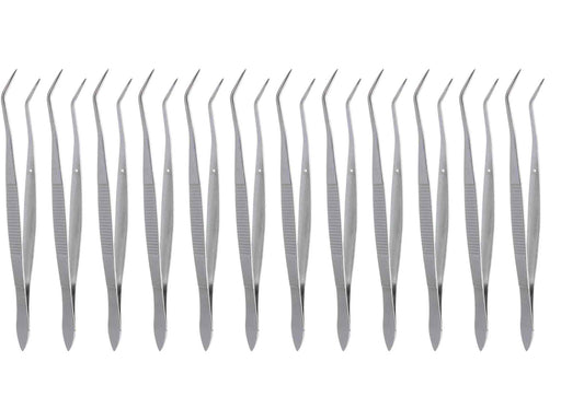 6.25 inch Double Curved Tweezer 140 degree Sharp Tip - widgetsupply.com