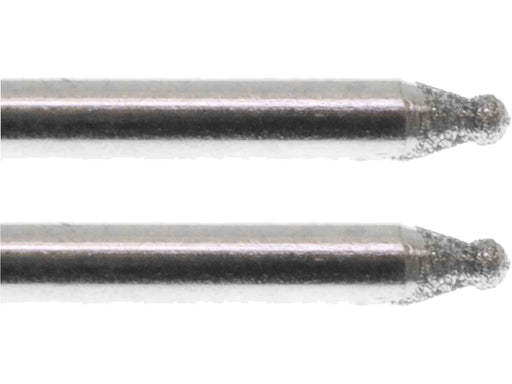 02.0mm 150 Grit Round Diamond Burr - 1/8 inch shank - widgetsupply.com
