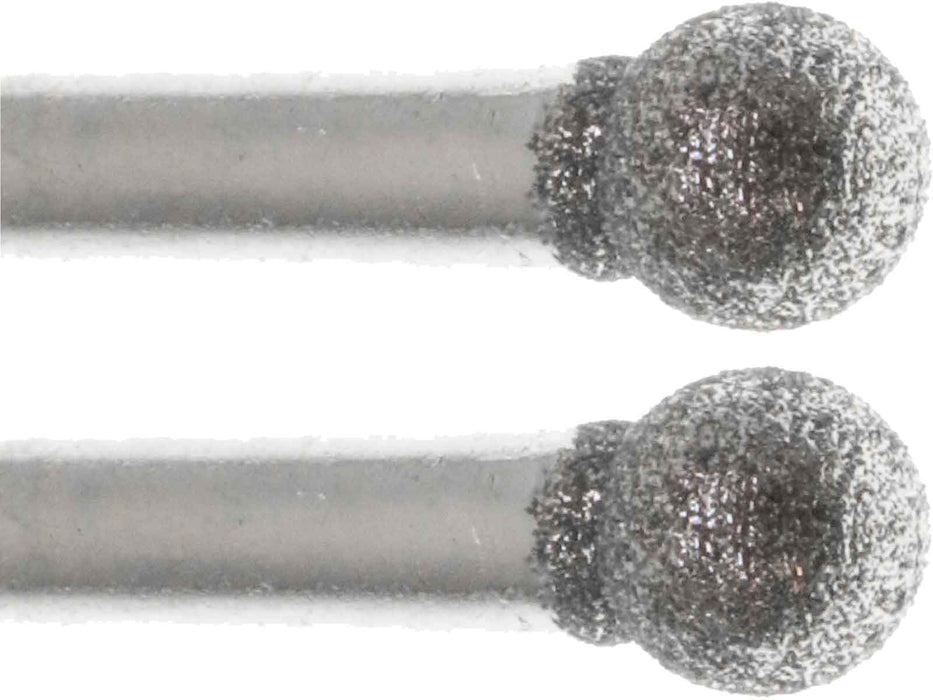 05mm 150 Grit Round Diamond Burr - 1/8 inch shank - widgetsupply.com