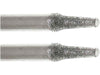 02.3 x 7mm 150 Grit Flat End Cone Diamond Burr - 1/8 inch shank - widgetsupply.com