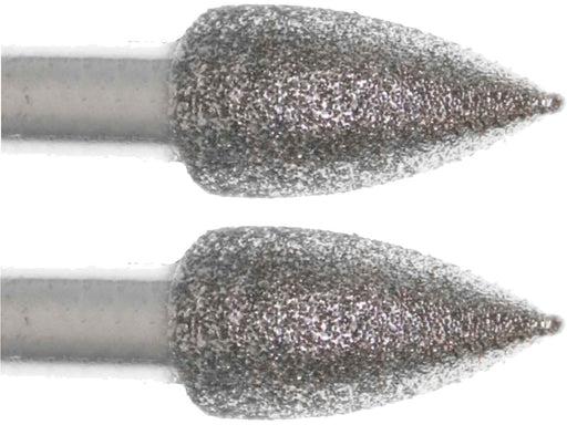 04.8 x 9mm 150 Grit Flame Diamond Burr - 1/8 inch shank - widgetsupply.com