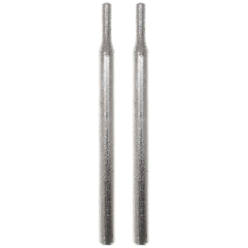 02.0mm - 5/64 inch 240 Grit Rounded Cylinder Diamond Burr - 1/8 inch shank - widgetsupply.com