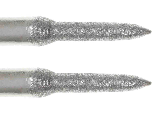 01.9mm - 5/64 inch 240 Grit Flame Diamond Burr - 1/8 inch shank - widgetsupply.com