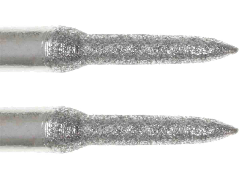 01.9mm - 5/64 inch 240 Grit Flame Diamond Burr - 1/8 inch shank - widgetsupply.com