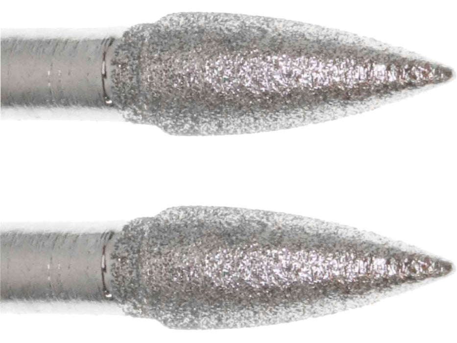04.0mm - 5/32 inch 400 Grit Flame Diamond Burr - 1/8 inch shank - widgetsupply.com