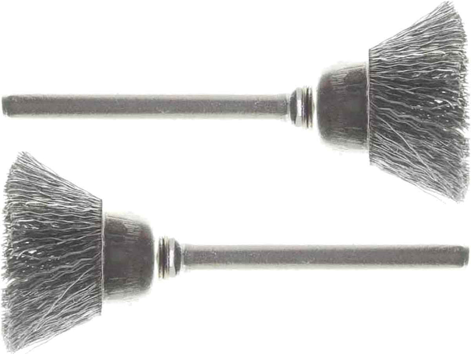 12.7mm - 1/2 inch Stainless Steel Cup Brush - 1/8 inch shank - 2pc - widgetsupply.com