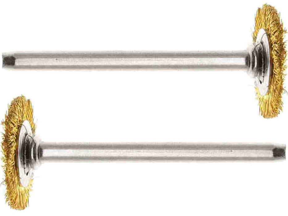 15.9mm - 5/8 inch Brass Wheel Brush - 1/8 inch Shank - 2pc - widgetsupply.com