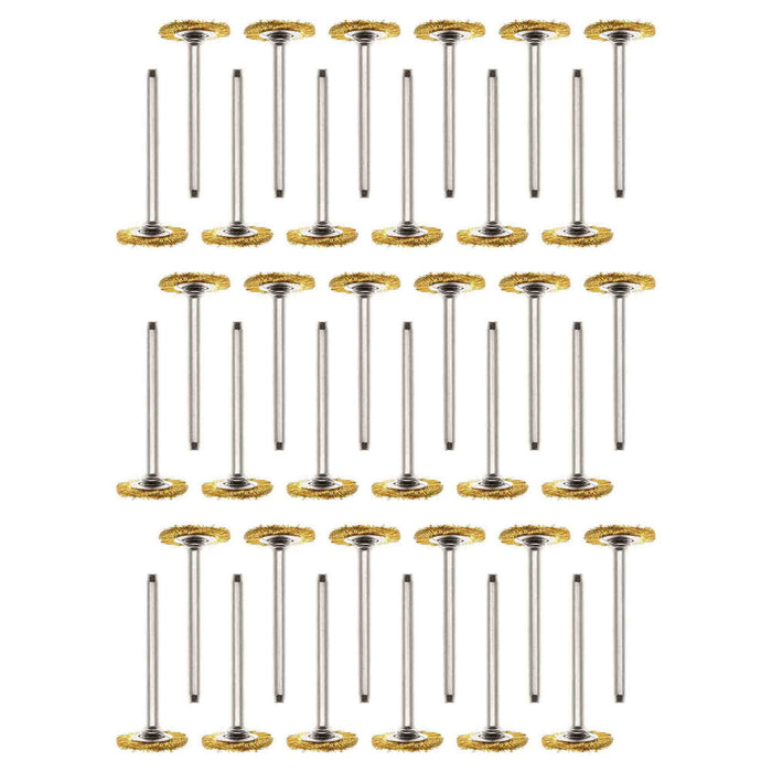 15.9mm - 5/8 inch Brass Wheel Brush - 36pc - 1/8 inch Shank - CLOSEOUT