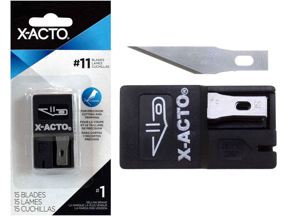 X-ACTO #11 X411 Hobby Blades, Safety Dispenser - 15pc